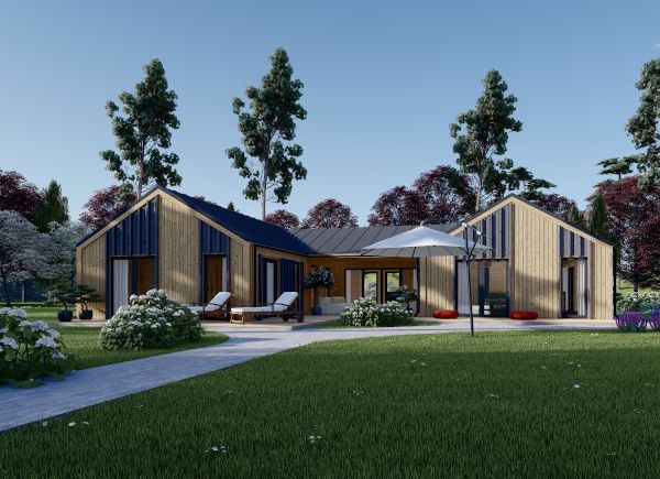 Dom drewniany letniskowy SCARLET (44 mm + elewacja), 139 m² avp.ui.product_images.thumbnail 1