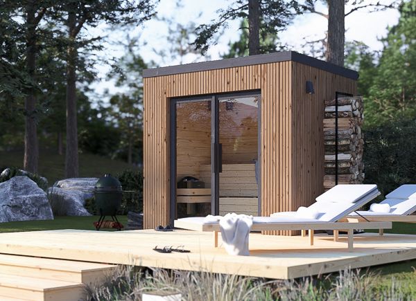 Sauna drewniana OKO 2 (ThermoWood) – 2,3×1,6 m, 2,7 m² thumbnail 1