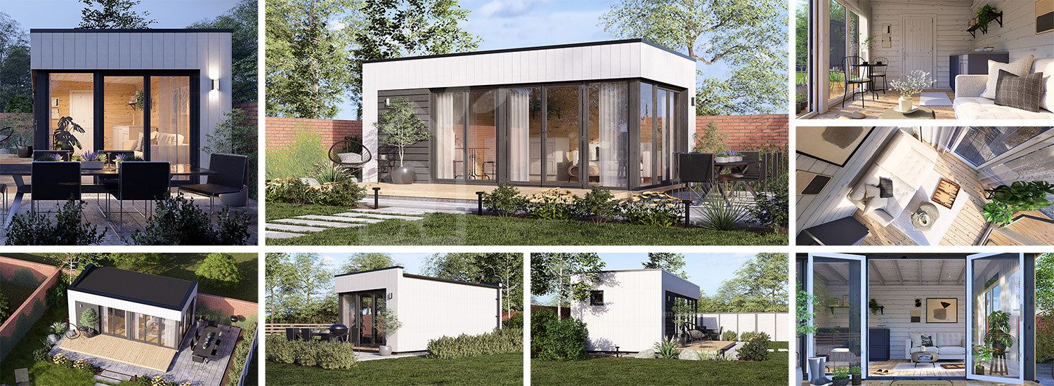 Domek ogrodowy drewniany INES (34 mm + elewacja, z izolacją), 6x3 m, 18 m² visualization 1