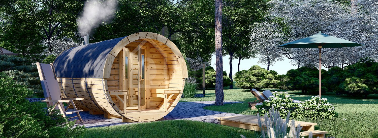 Sauna ogrodowa beczka HELGA 59 (46 mm), 5.9 m, ⌀ 1.97 m visualization 1