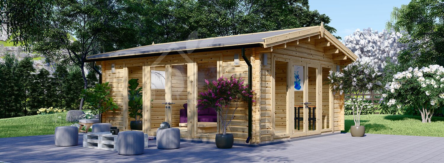 Domek ogrodowy drewniany MIA (44 mm), 5,5x5,5 m, 30 m² visualization 1