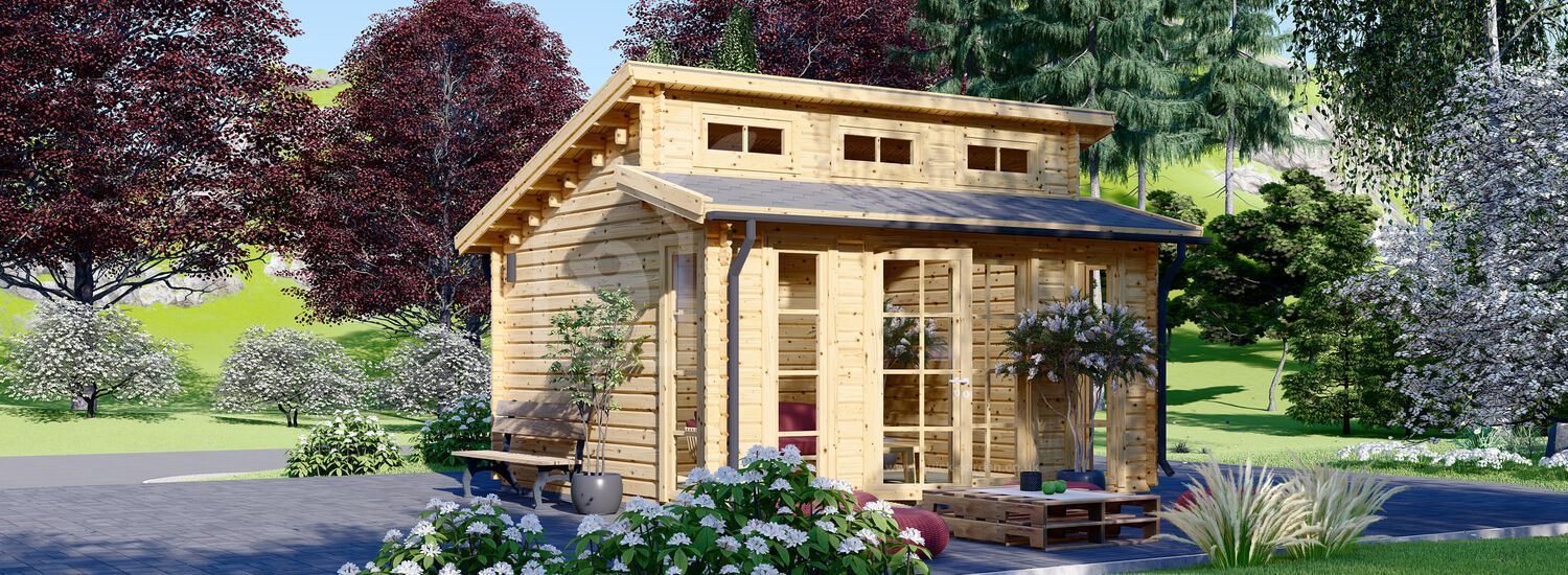 Domek ogrodowy drewniany ALABAMA (44 mm), 4,5 x 4,5 m, 20 m² visualization 1