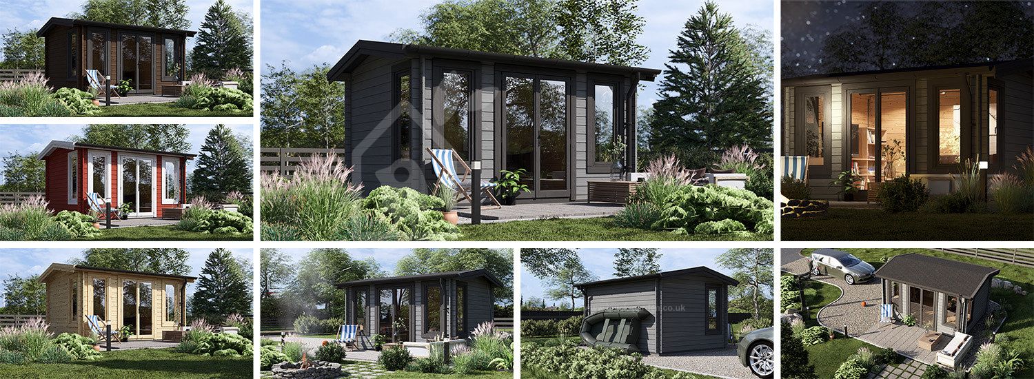 Domek ogrodowy drewniany POOLHOUSE (34 mm), 4x3 m, 11 m² visualization 1