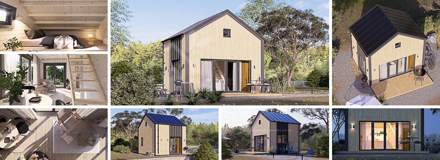 Domek letniskowy całoroczny SARA RV (z izolacją, WT2021) z antresolą, 20 m² visualization 1