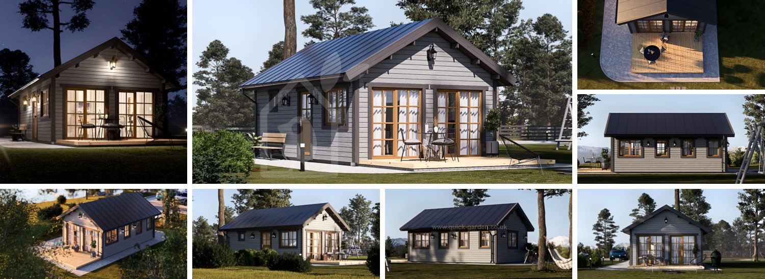 Domek ogrodowy drewniany ELSA (34 mm + revestimiento, z izolacją), 4x7 m, 28 m² visualization 1