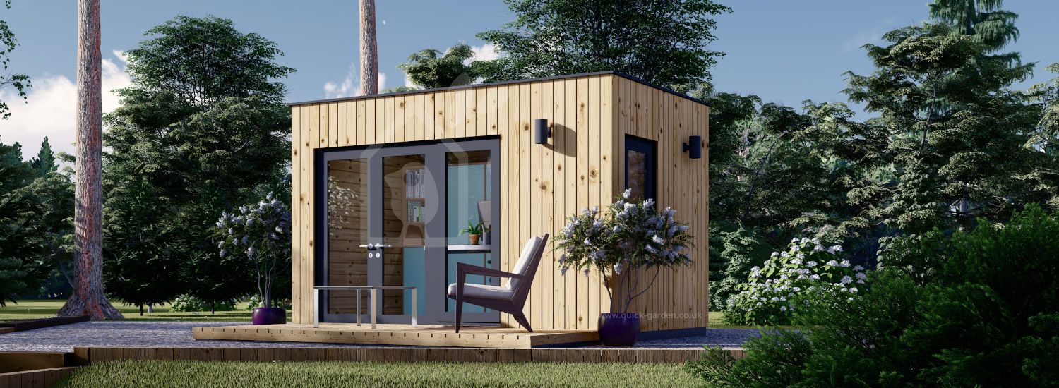 Domek ogrodowy drewniany PREMIUM (34 mm + elewacja, z izolacją), 4,1 x 2,4 m, 10 m² visualization 1