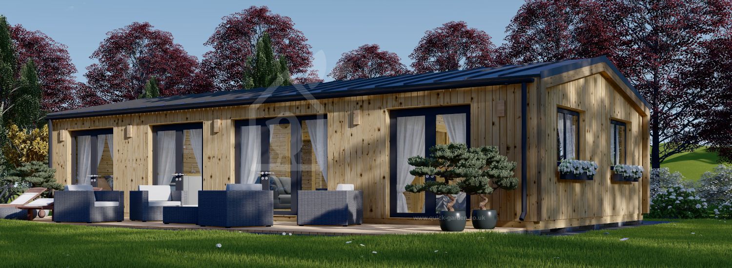 Domek letniskowy drewniany NICOLE (44 mm + elewacja), 68 m² visualization 1