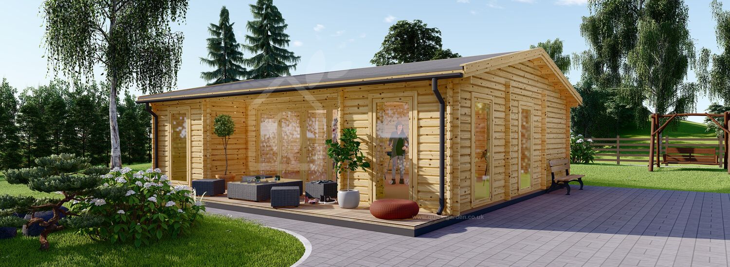 Domek letniskowy drewniany MILA (44 mm), 8x7 m, 56 m² visualization 1