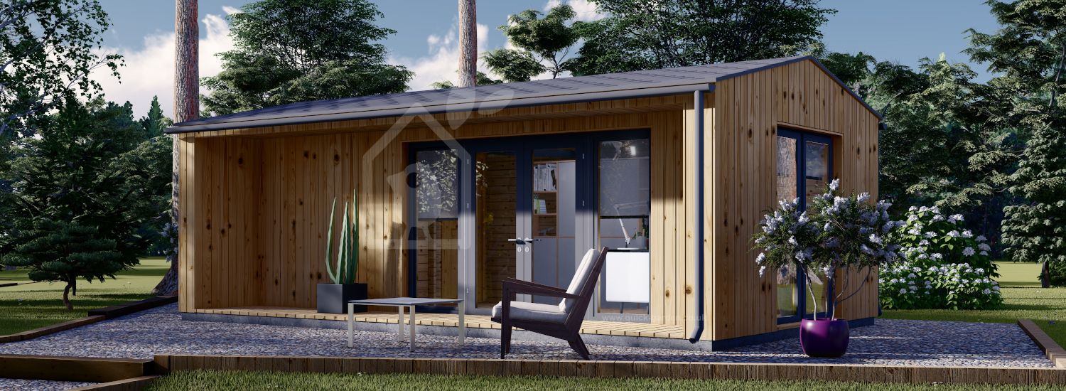 Domek ogrodowy drewniany TINA (34 mm + elewacja, z izolacją), 7x4 m, 20 m² visualization 1