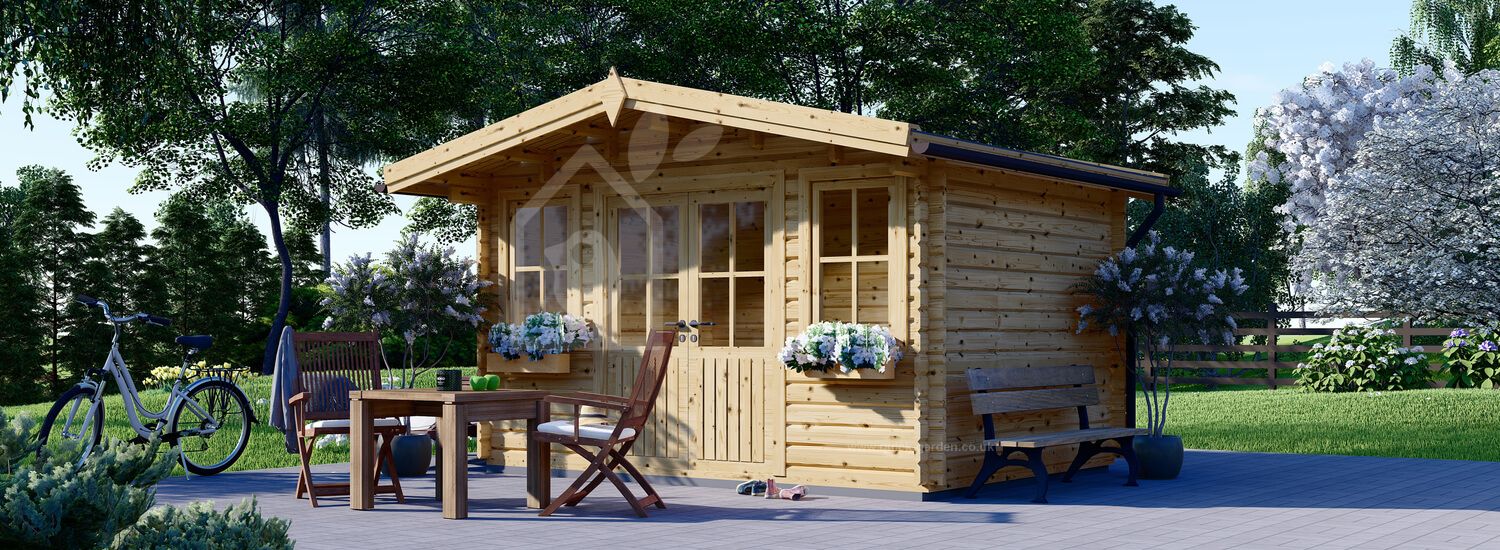 Domek ogrodowy drewniany OLYMP (44 mm), 4x3 m, 12 m² visualization 1