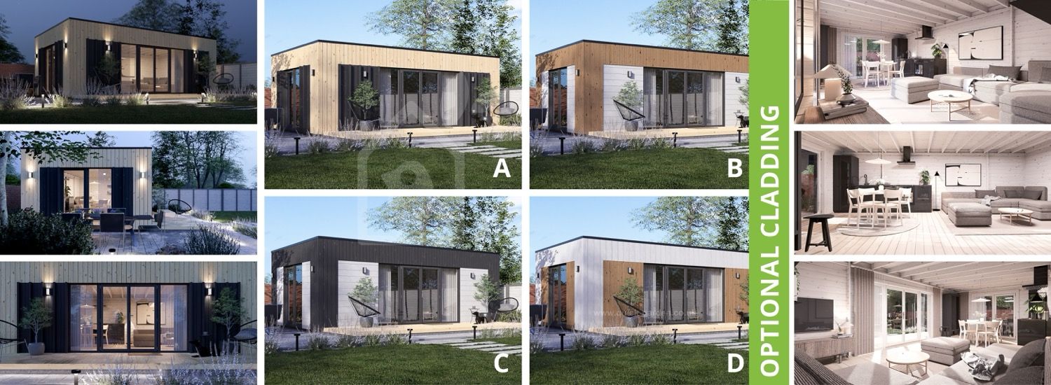 Domek ogrodowy drewniany PREMIUM (34 mm + elewacja), 7x4 m, 25 m² visualization 1