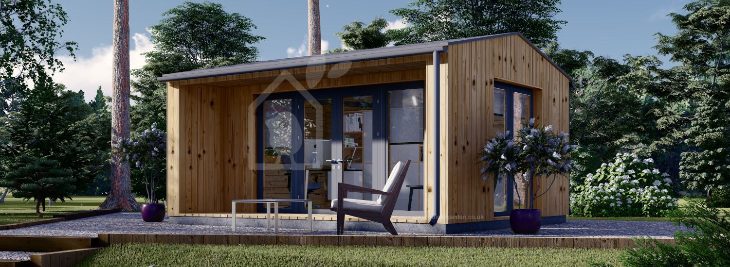 Domek ogrodowy drewniany TINA (44 mm + elewacja, z izolacją), 5x4 m, 15 m² visualization 1