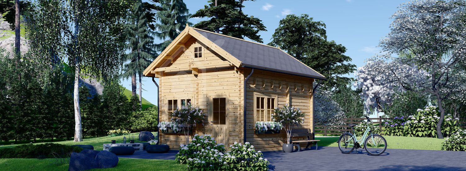 Domek letniskowy drewniany AVIGNON (44 mm), 20 m² - z antresolą 16 m² visualization 1