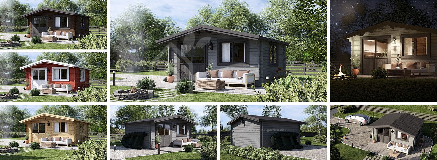 Domek ogrodowy drewniany LILLE (44 mm), 5x4 m, 20 m² visualization 1
