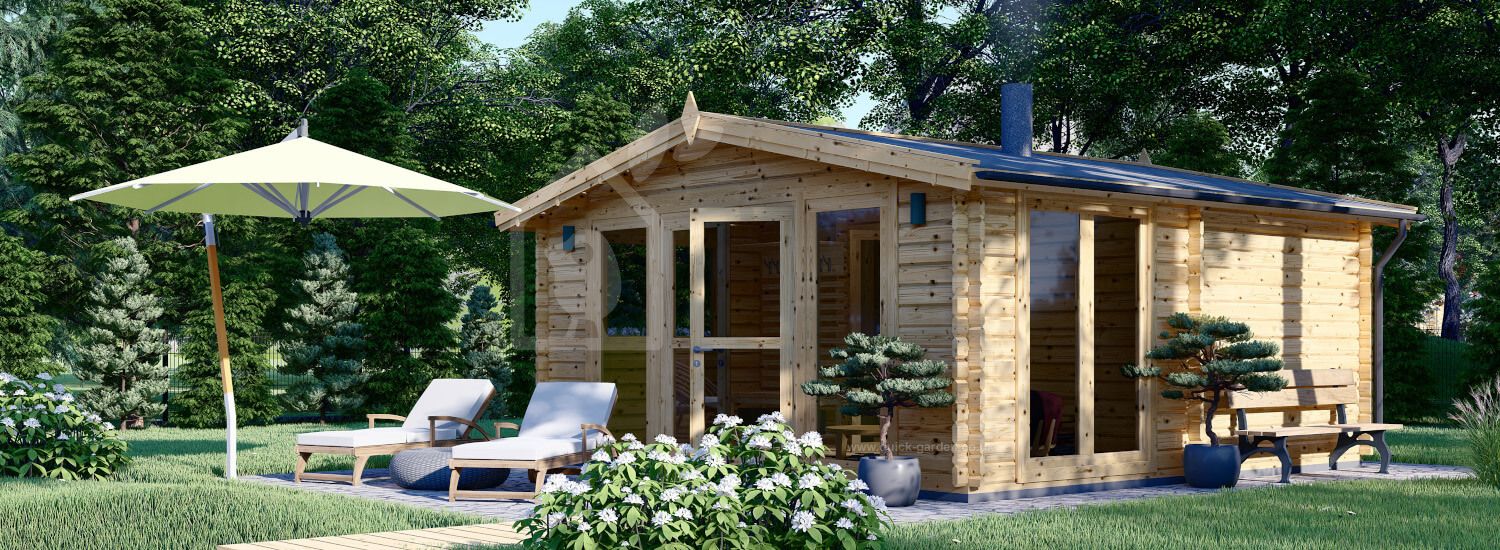 Sauna ogrodowa zewnętrzna ELDA (44 mm), 5x5 m, 25 m² (4 pomieszczenia) visualization 1