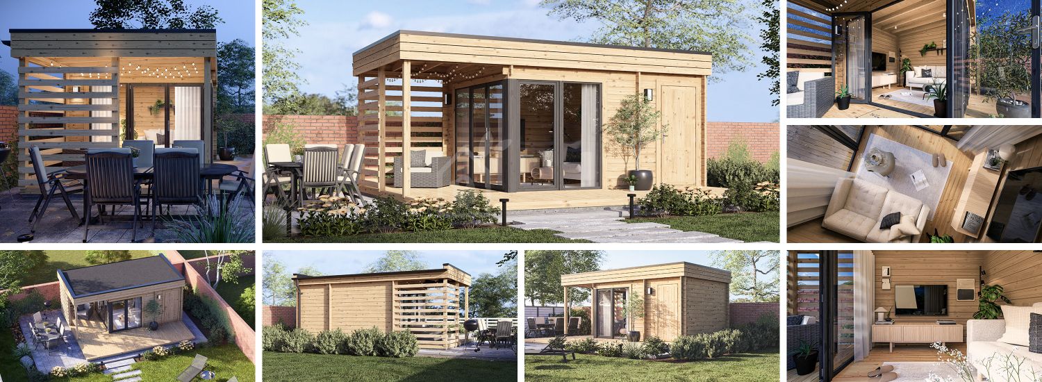 Domek ogrodowy drewniany IDA z pomieszczeniem gospodarczym (34 mm), 6x3 m, 11 m² visualization 1