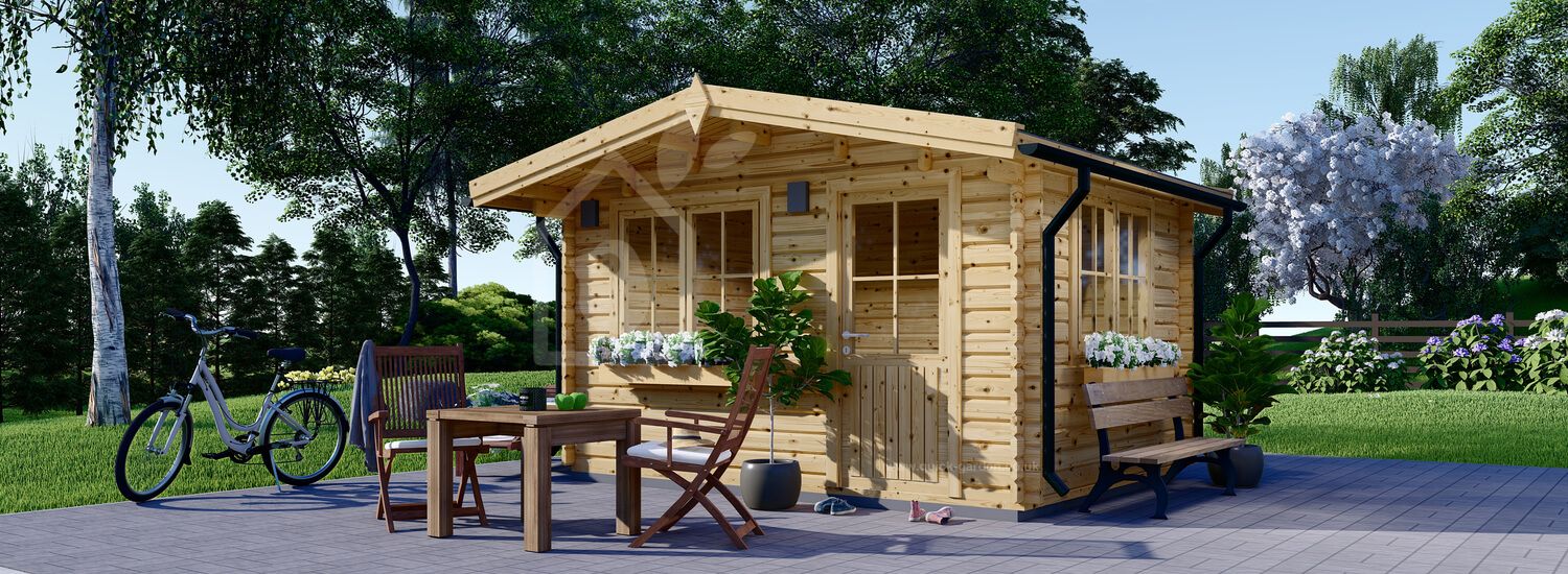 Domek ogrodowy drewniany DREUX (44 mm), 4x4 m, 16 m² visualization 1
