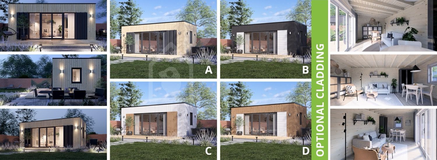 Domek ogrodowy drewniany PREMIUM (34 mm + elewacja), 5,95x3 m, 16 m² visualization 1