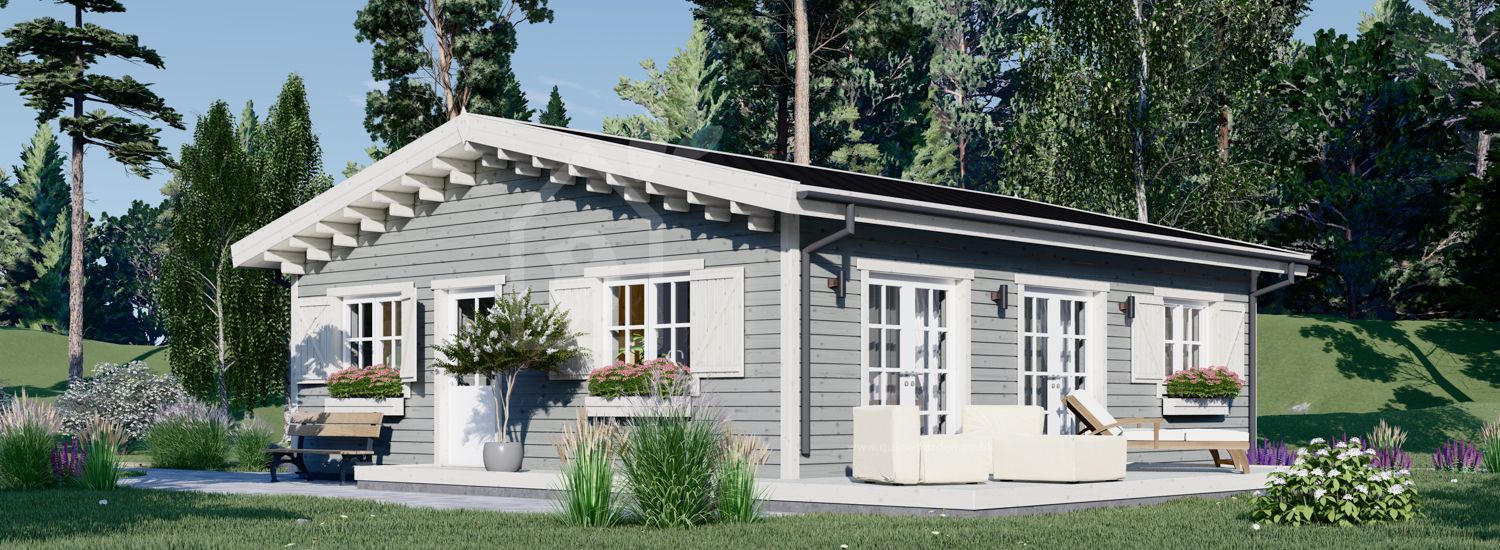 Domek letniskowy drewniany ALICE S (44 mm + elewacja), 63 m² visualization 1