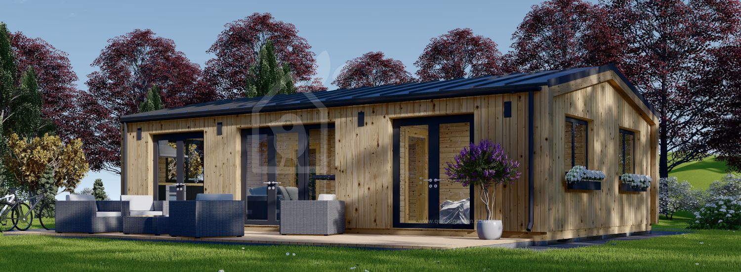 Domek letniskowy drewniany SELENE S (44 mm + elewacja), 63 m² visualization 1