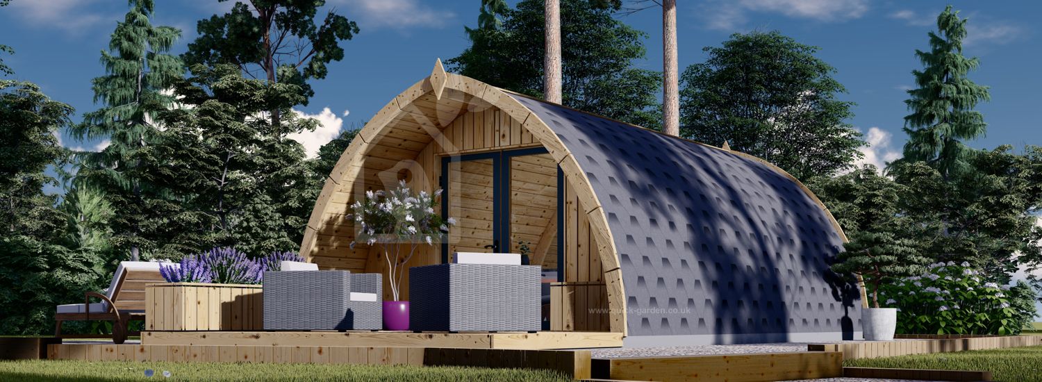 Domek ogrodowy drewniany BRETA (44 mm), 4x6 m, 24 m² visualization 1