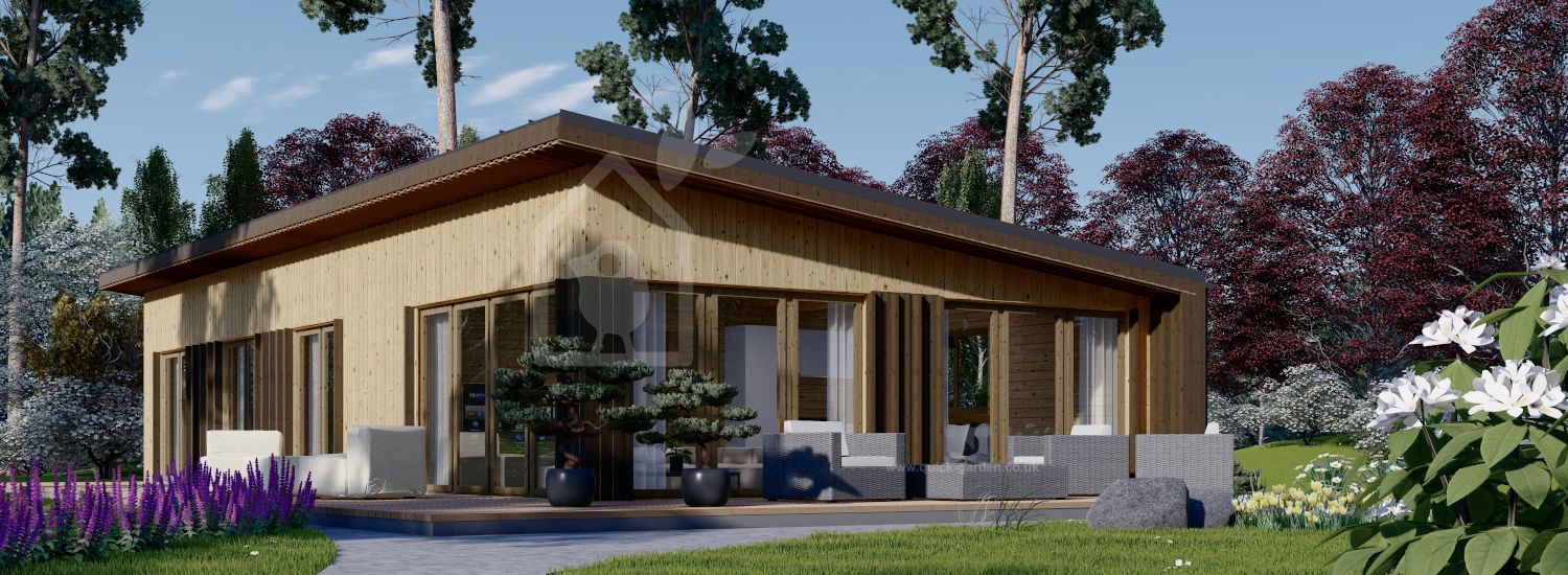 Dom drewniany całoroczny ZOE (44 mm + elewacja, z izolacją PLUS), 96 m² visualization 1