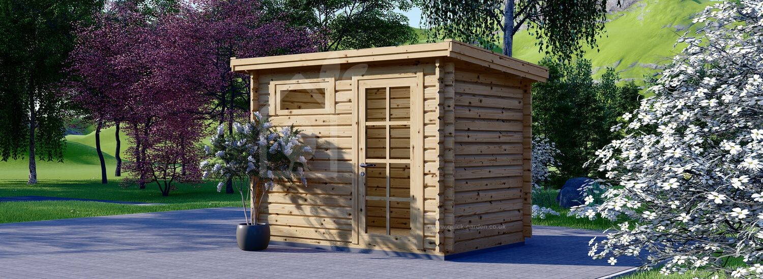 Domek ogrodowy drewniany MODERN (28 mm), 3x2 m, 6 m² visualization 1