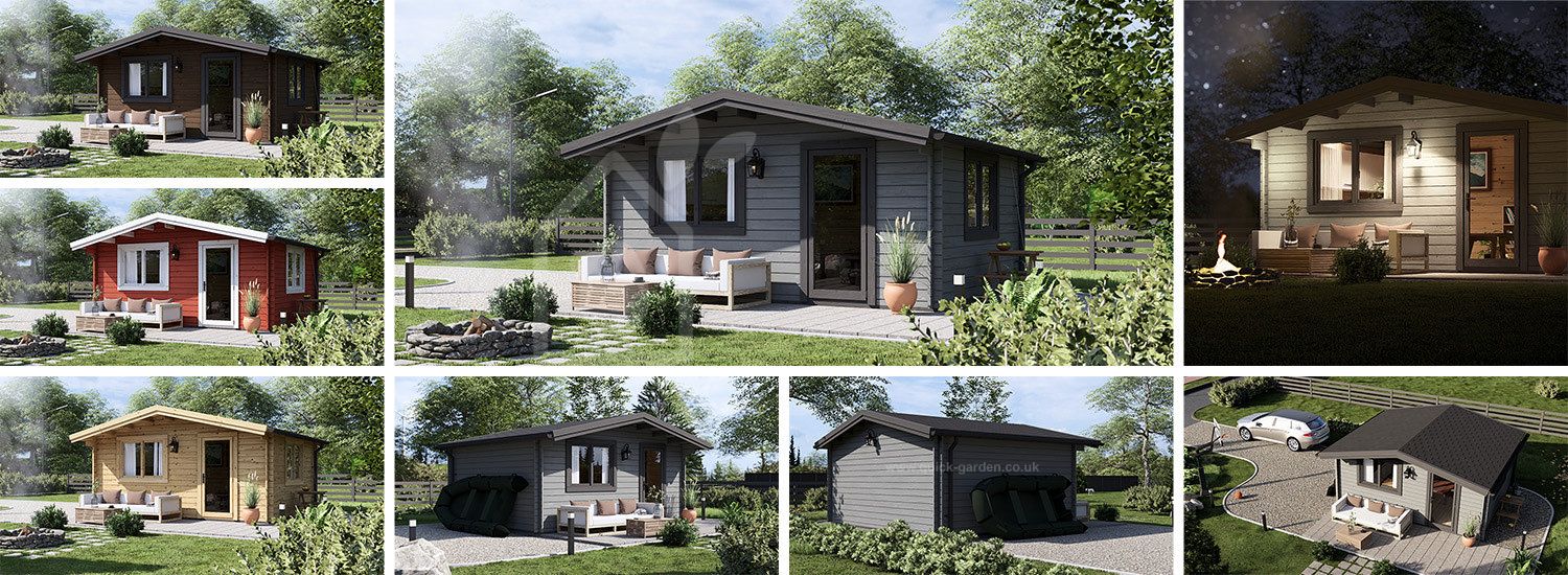 Domek ogrodowy drewniany DREUX (44 mm), 5x4 m, 20 m² visualization 1
