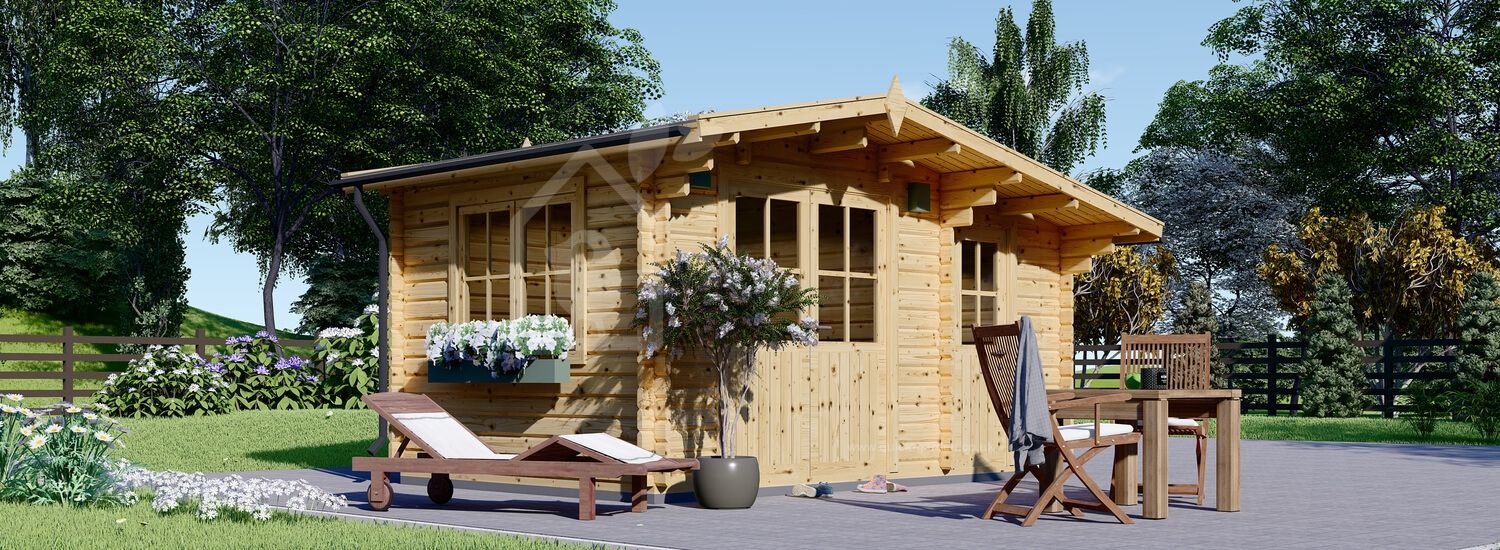Domek ogrodowy drewniany BENINGTON (34 mm), 4,5 x 3 m, 13 m² visualization 1