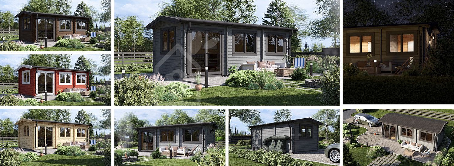 Domek ogrodowy drewniany ELEONORA (34 mm), 6,6 x 3 m, 18 m² visualization 1