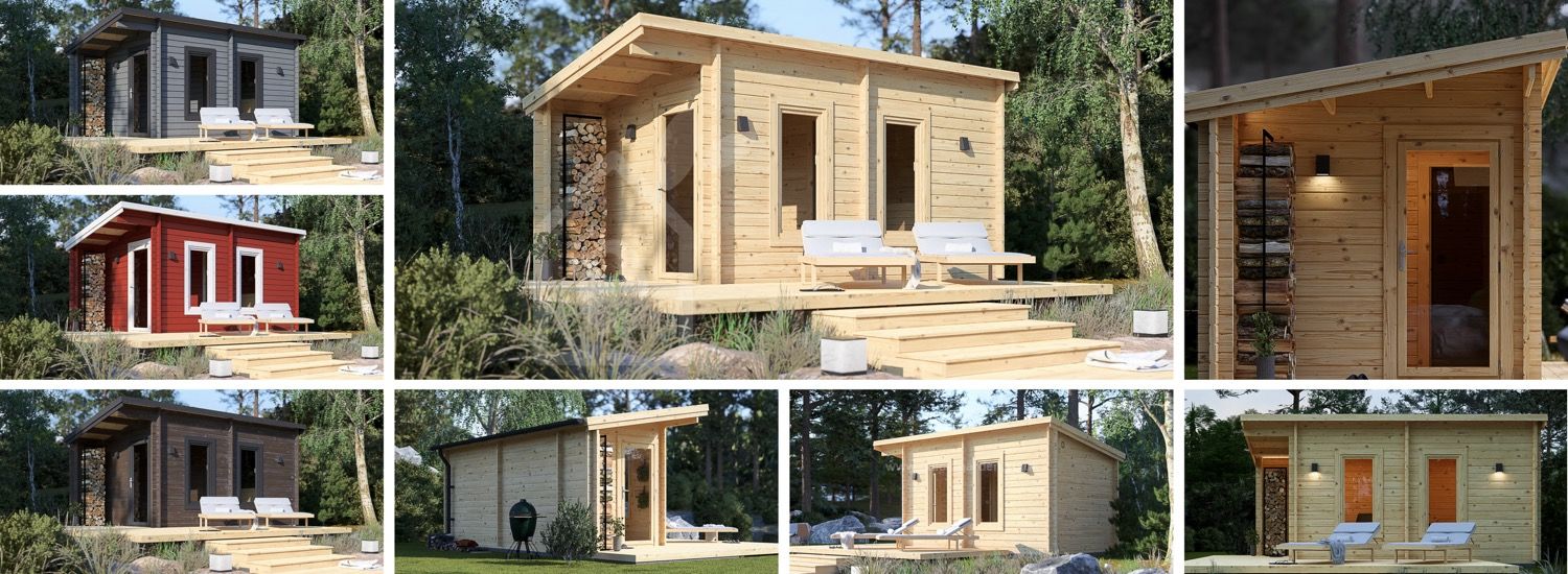 Sauna ogrodowa zewnętrzna VIGOR (44 mm), 5.3x2.5 m, 4.9 m² visualization 1