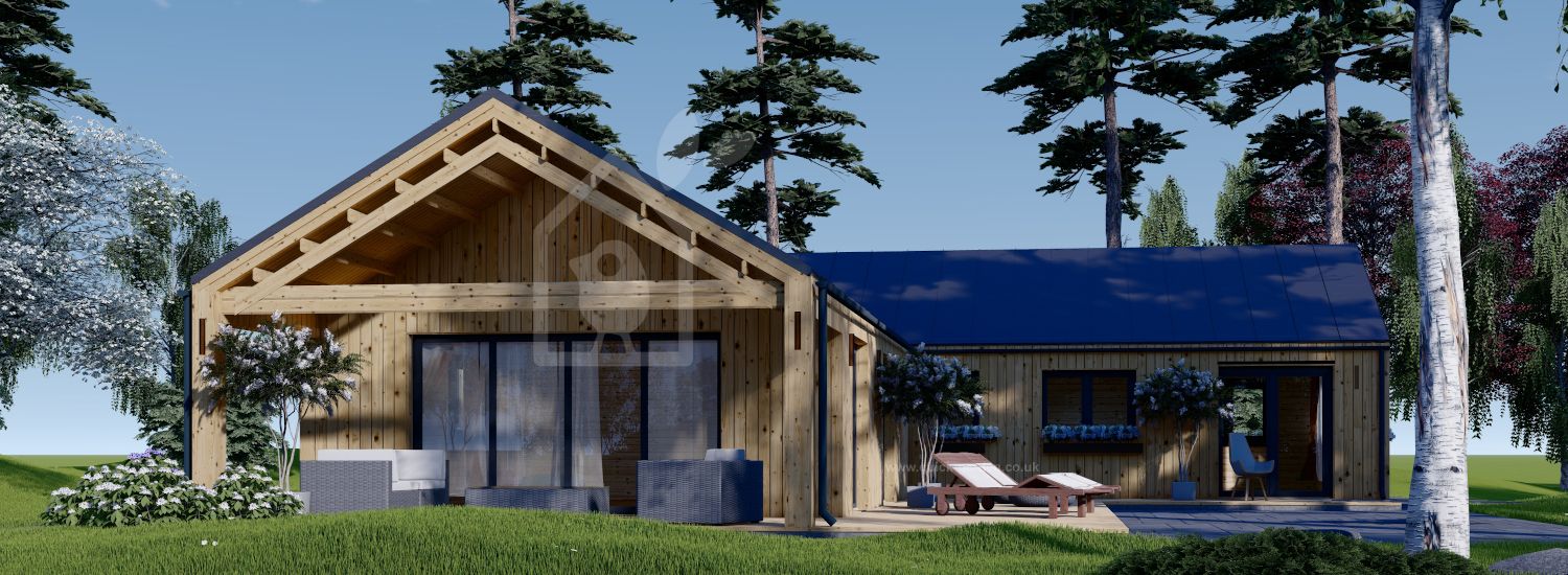 Dom drewniany letniskowy TESSA (44 mm + elewacja), 130 m² visualization 1