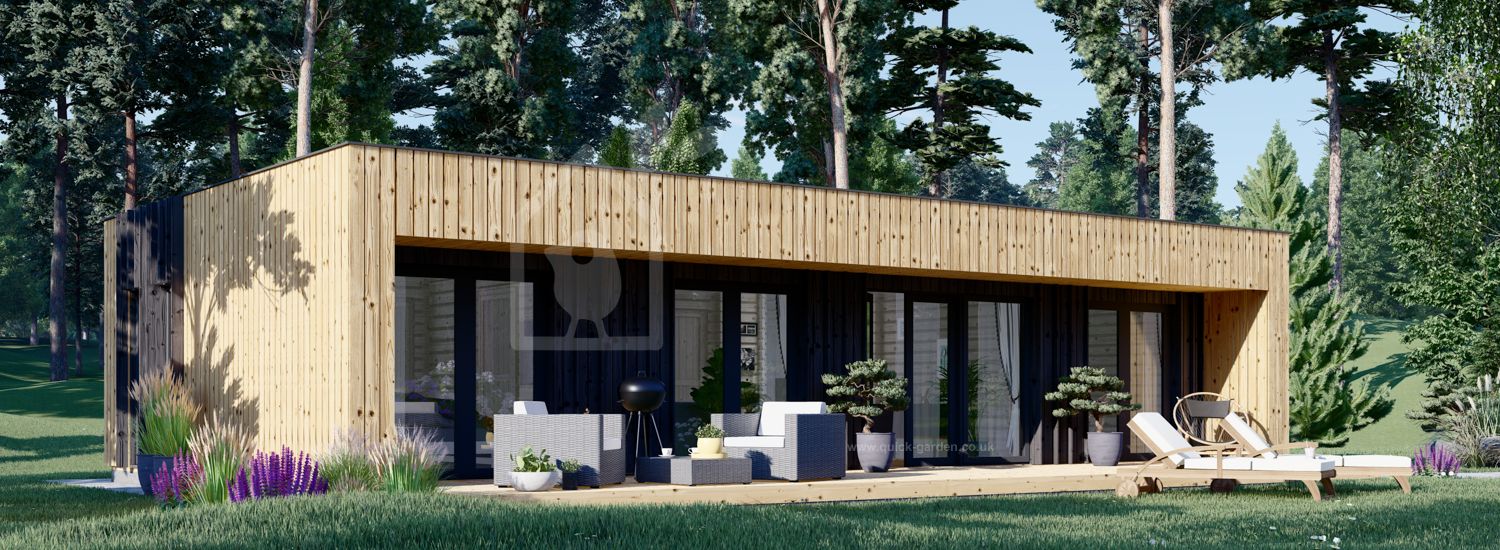 Dom drewniany letniskowy KAYA 2 (44 mm + elewacja), 64 m² visualization 1
