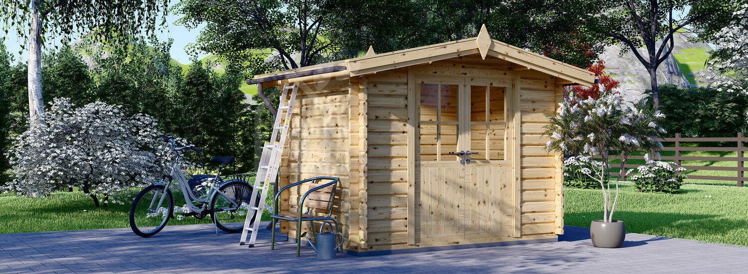 Domek ogrodowy drewniany MINI (28 mm), 3x2 m, 6 m² visualization 1