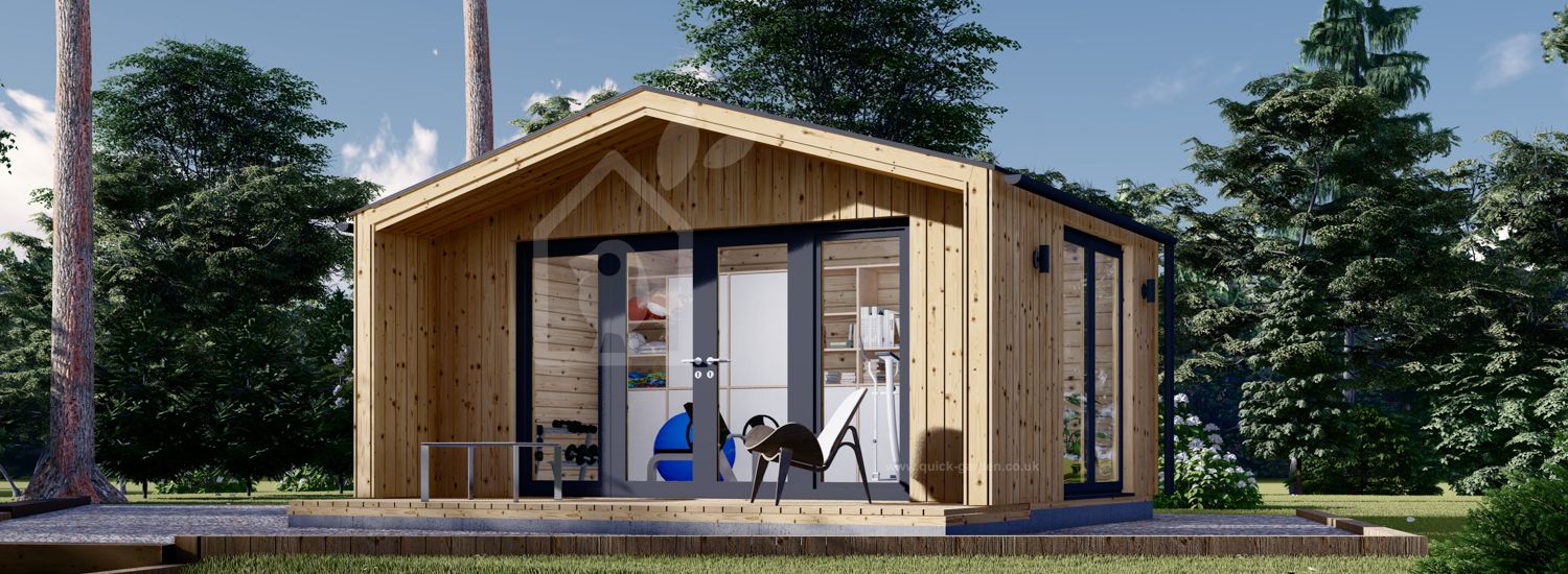 Domek ogrodowy drewniany PIA (34 mm + elewacja, z izolacją), 5x3 m, 15 m² visualization 1
