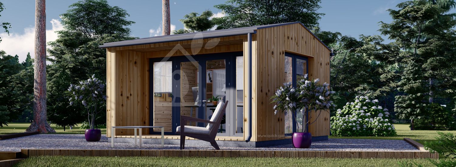 Domek ogrodowy drewniany TINA (34 mm + elewacja), 4x4 m, 12 m² visualization 1