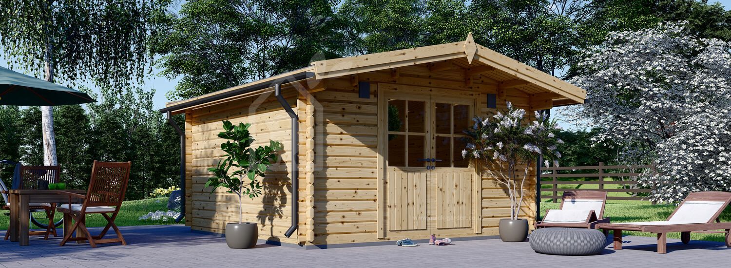 Domek ogrodowy drewniany PALMA (34 mm), 4x4 m, 16 m² visualization 1