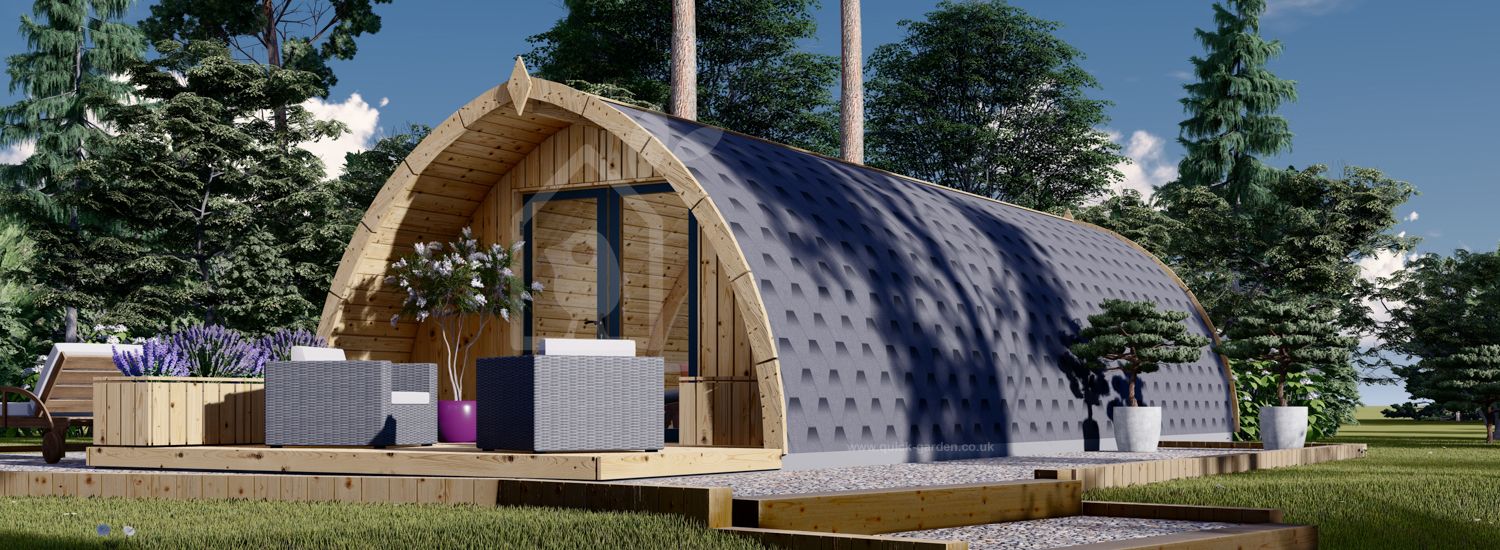 Domek letniskowy drewniany BRETA (44 mm), 4x10 m, 40 m² visualization 1