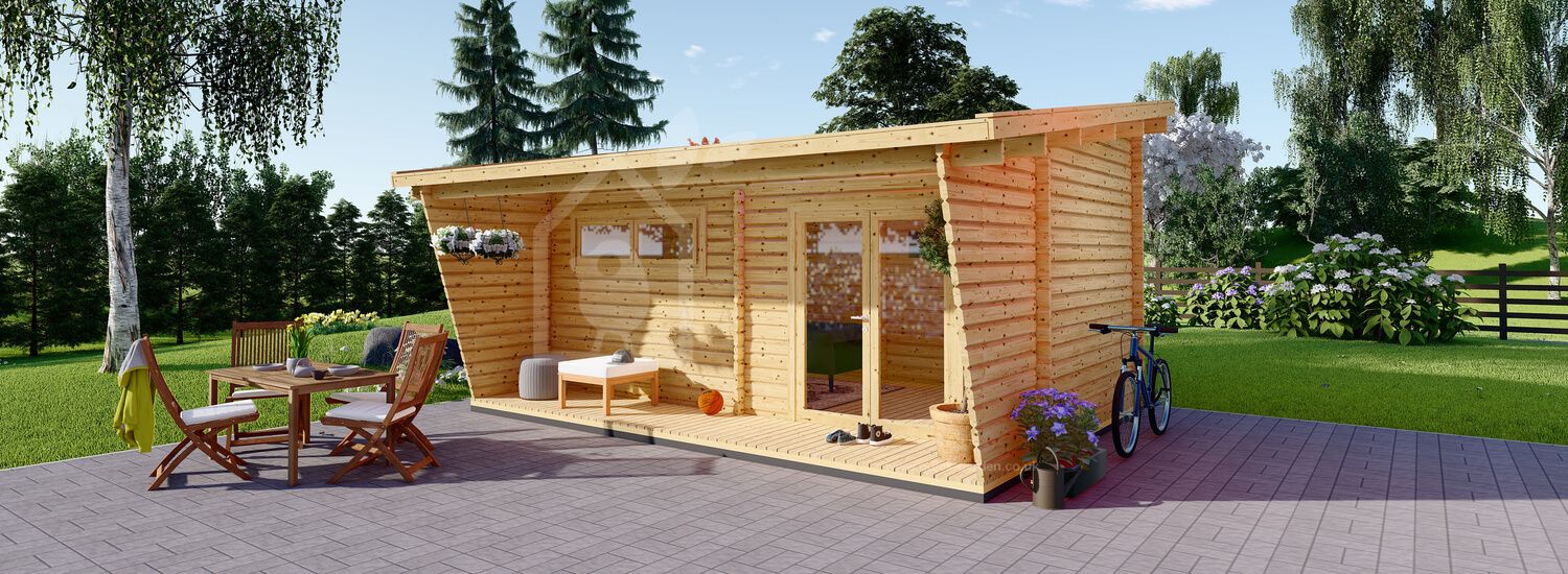 Domek ogrodowy drewniany HORTA (44 mm), 6x3 m, 18 m² visualization 1