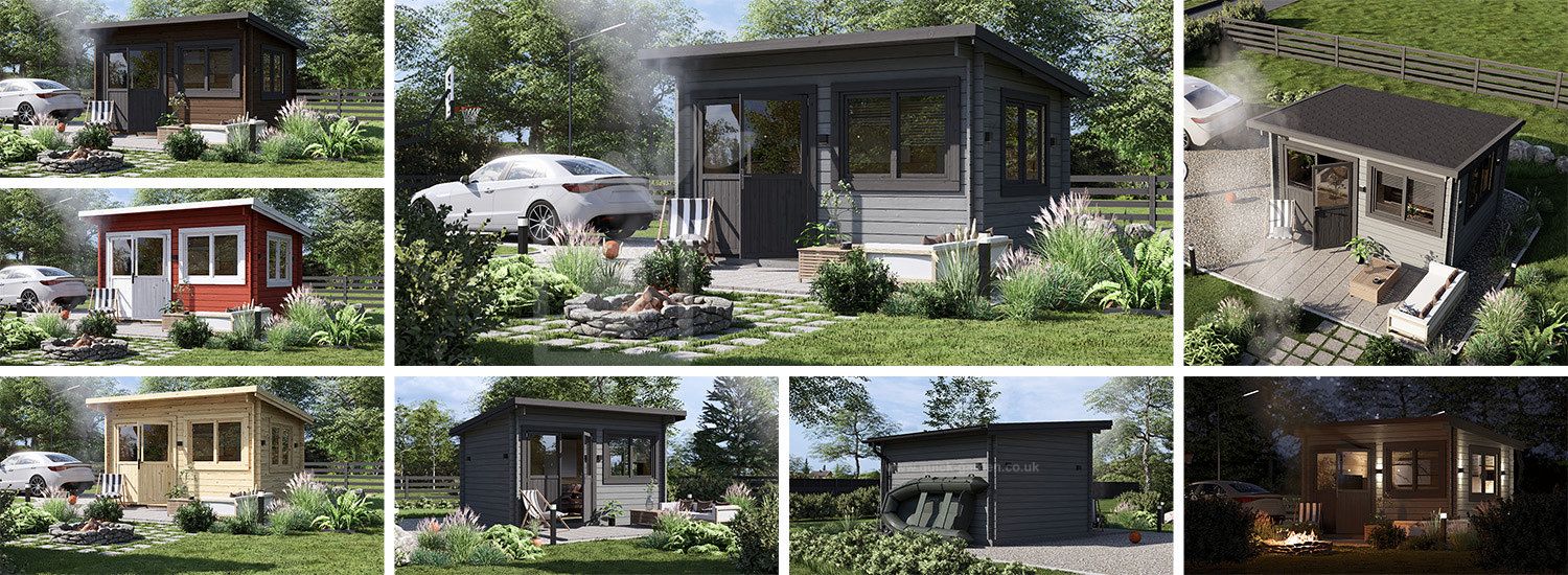 Domek ogrodowy drewniany LILLE F (34 mm), 4x3 m, 12 m² visualization 1