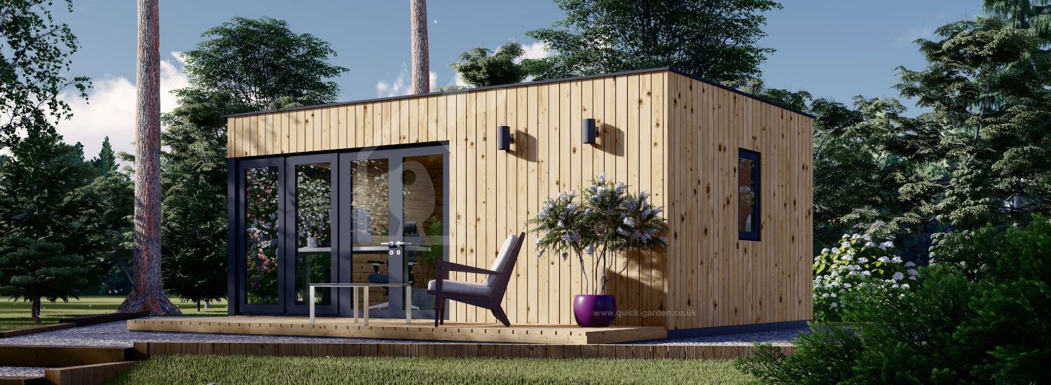 Domek ogrodowy drewniany PREMIUM (34 mm + elewacja, z izolacją), 6x4 m, 24 m² visualization 1