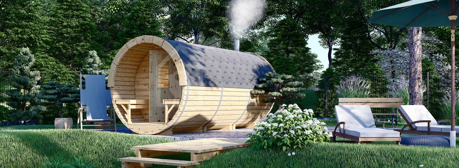 Sauna ogrodowa beczka HELGA 40 (46 mm), 4.0 m, ⌀ 1.97 m visualization 1