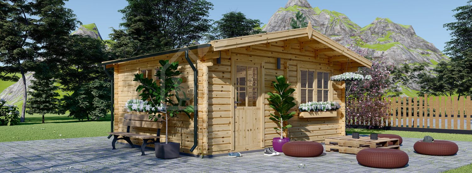 Domek ogrodowy drewniany NINA (44 mm), 5x5 m, 25 m² visualization 1