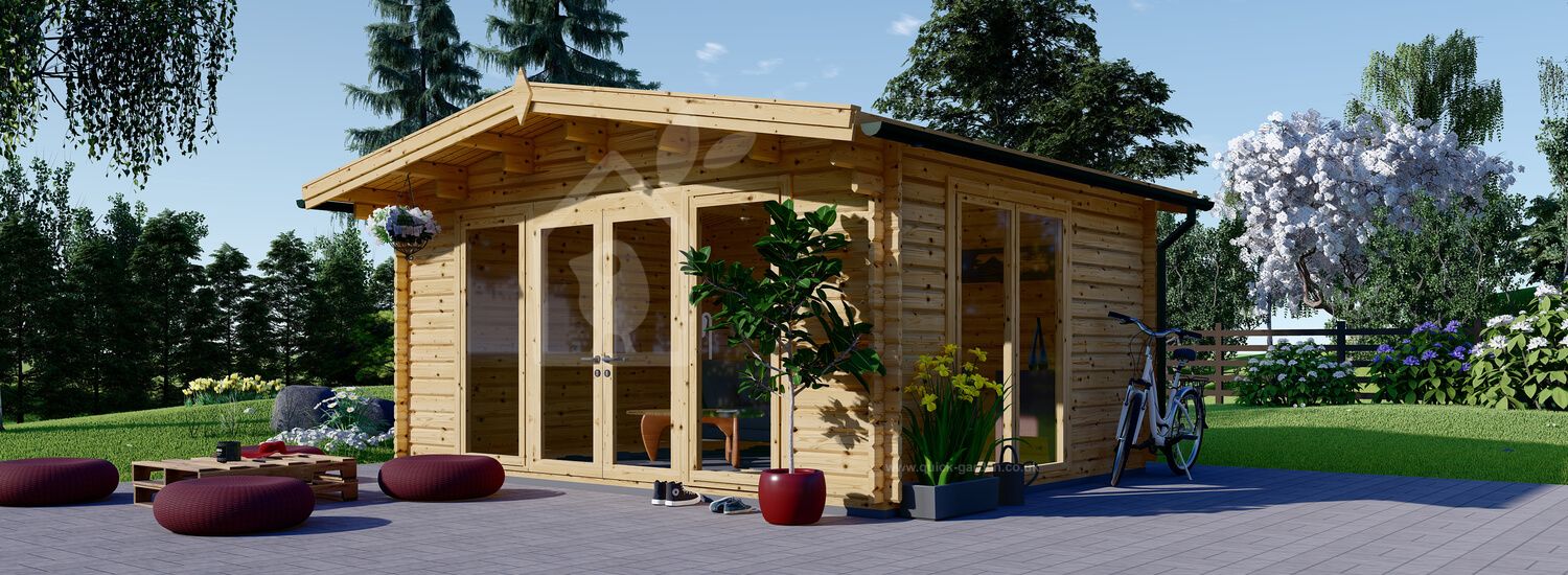 Domek ogrodowy drewniany MARTA (44 mm), 5x4 m, 20 m² visualization 1