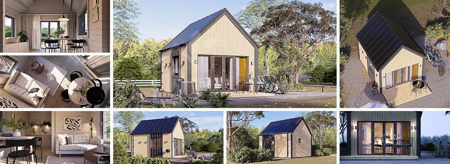 Dom drewniany całoroczny - mieszkalny SALLY RV (z izolacją, WT2021), 20 m² visualization 1