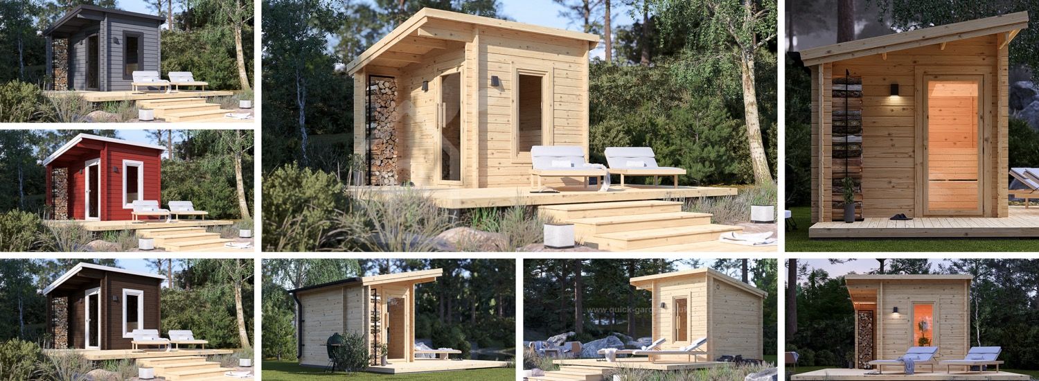 Sauna ogrodowa zewnętrzna VIGOR (44 mm), 3.3x2.5 m, 4.85 m² visualization 1
