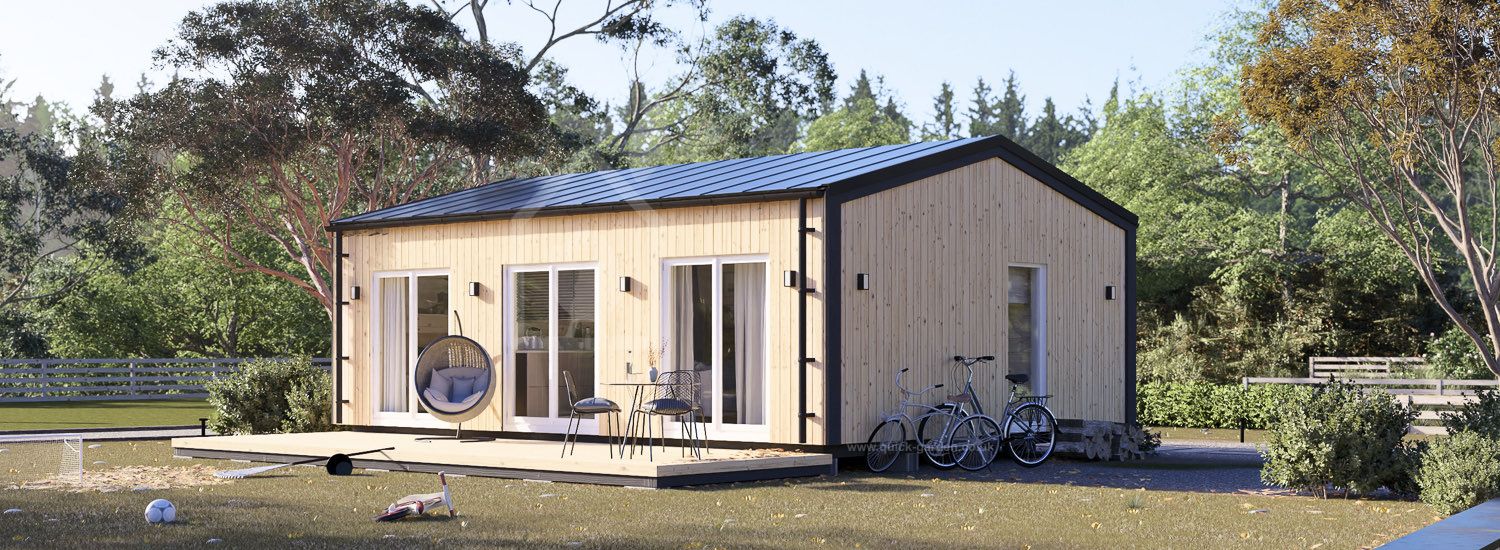 Domek letniskowy całoroczny ANGELA S (44 mm + elewacja, z izolacją), 45 m² visualization 1