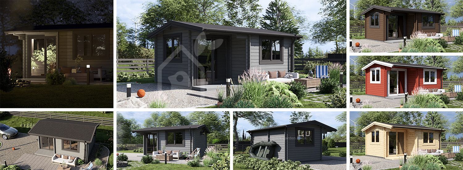Domek ogrodowy drewniany OSLO (44 mm), 5x4 m, 20 m² visualization 1