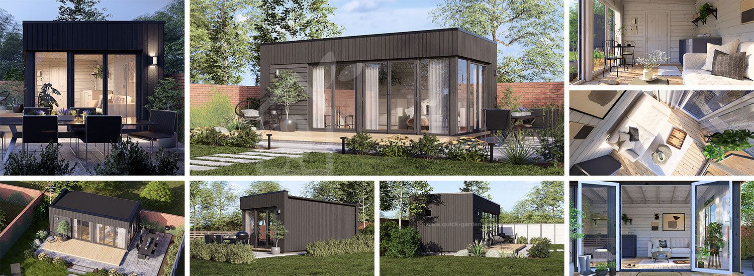 Domek ogrodowy drewniany INES (34 mm + elewacja, z izolacją), 6x3 m, 18 m² visualization 1