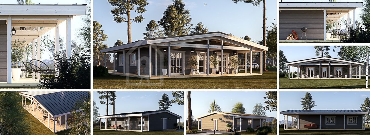 Dom drewniany CARLOTA S PLUS (58 mm + elewacja, z izolacją), 90 m² visualization 1